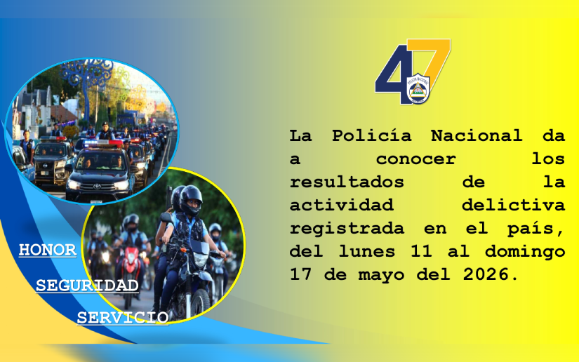 Acciones policiales garantizan paz y tranquilidad de las familias nicaragüenses