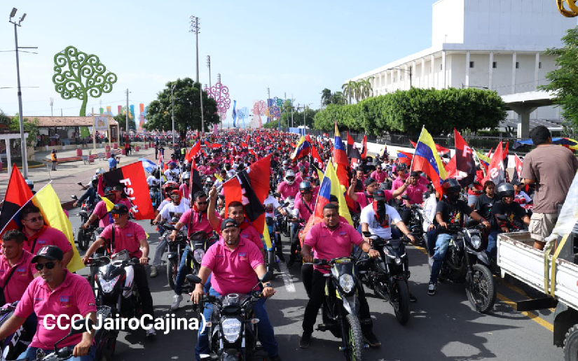 Motorizada sandinista celebra las victorias revolucionarias del 47/19